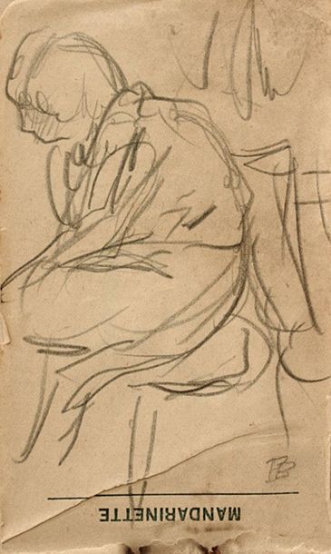 Pierre Bonnard, Study of Seated Woman Pierre Bonnard, étude du crayon de la femme... Gazette Drouot