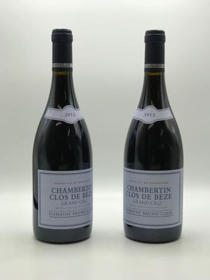 null 2 bouteilles Chambertin GC " Clos de Bèze" Bruno Clair 2012 