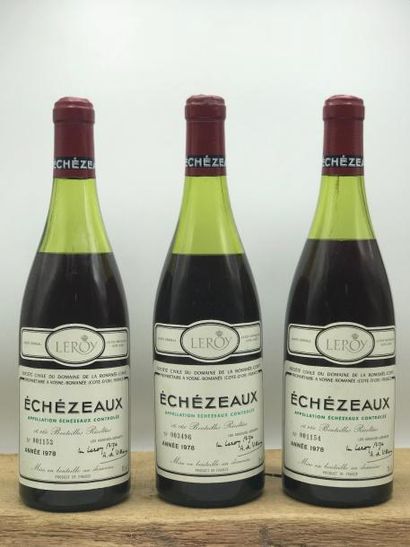 null 3 bouteilles Echezeaux GC 1978 Domaine de la Romanée Conti 1978 (niveau: 2 à...