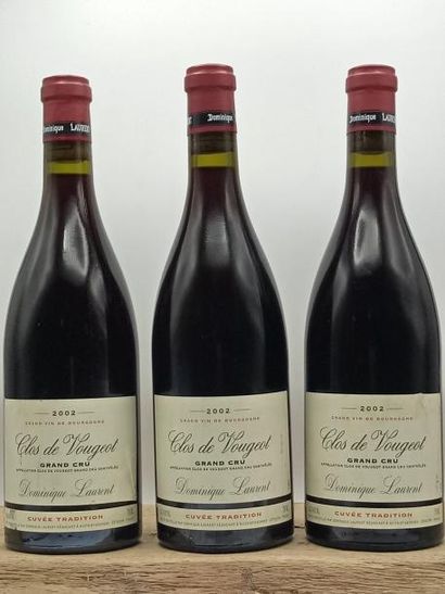 null 3 bouteilles Clos de Vougeot GC "Cuvée Tradition" Dominique Laurent 2002 