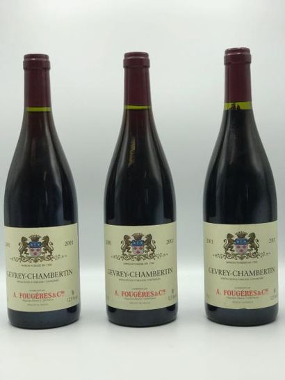 null 3 bouteilles Gevrey-Chambertin Fougères & Cie 2001 