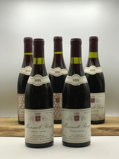 null 4 bouteilles Meursault (Rouge) Jean Latour Labille 1991 (2 étiq. marquées, 1...