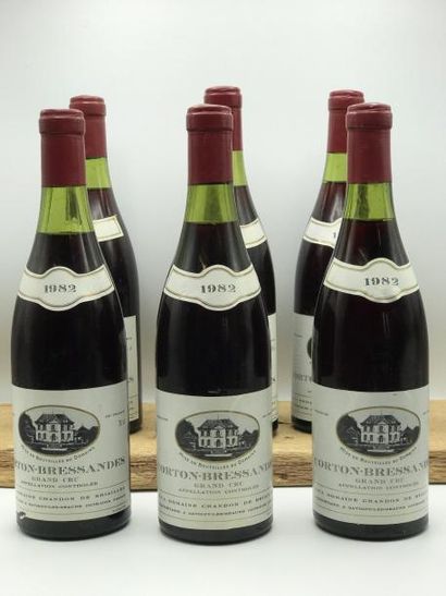 null 6 bouteilles Corton-Bressandes Chandon de Briailles 1982 