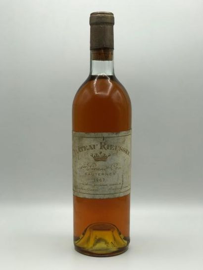 null 1 bouteille Château Rieussec 1er Cru Classé Sauternes (à Fargues). 1967 (niveau...
