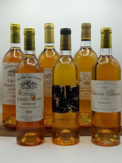 null 2 bouteilles Château Rabaud Promis 1er cru sauternes (etiq tres leg griffées)...