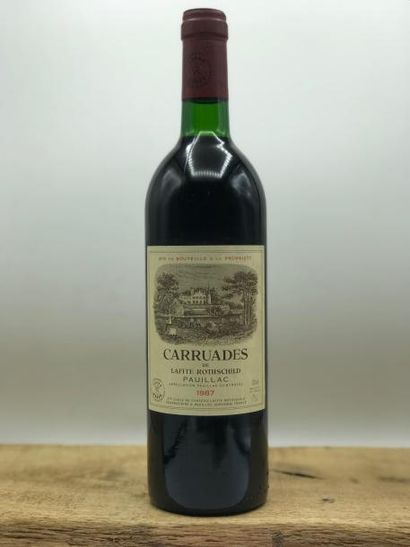 null 1 Bouteille Carruades de Lafitte 2nd vin du Château Lafite Rothschild 1987 (niveau...