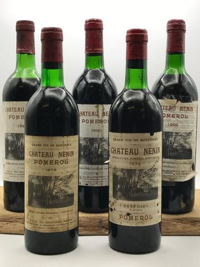 null 1 bouteille Château Nénin Pomerol 1974 (niveau : lég. bas, étiq. lég. marquée,...