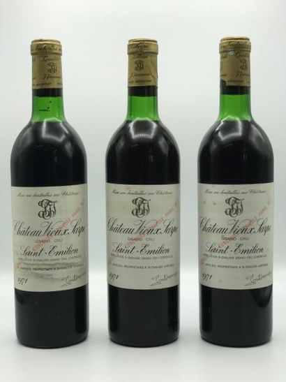null 3 bouteilles Château Vieux Sarpe GC Saint Emilion 1971 (niveau: lég bas, 1 étiq....