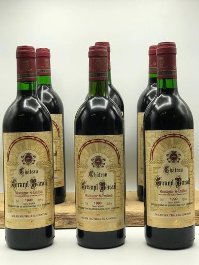 null 6 bouteilles Château Grand Barrail Montagne-Saint Emilion 1990 