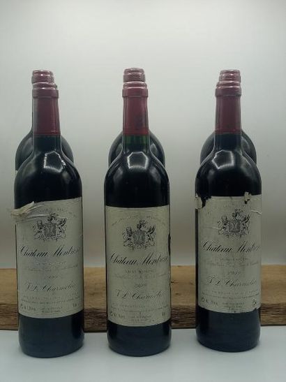null 6 bouteilles Château Montrose 2eme GCC Saint Estephe 1999 (Etiq. lég griffées,...