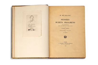 BALZAC Honoré de (1799-1850) 
autograph manuscript, Pensées, sujets, fragmens; oblong...