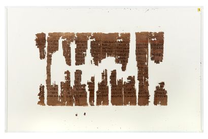 EGYPTE 
Papyrus Tamerit 1. Exceptional papyrus written in red and black ink of seventeen...