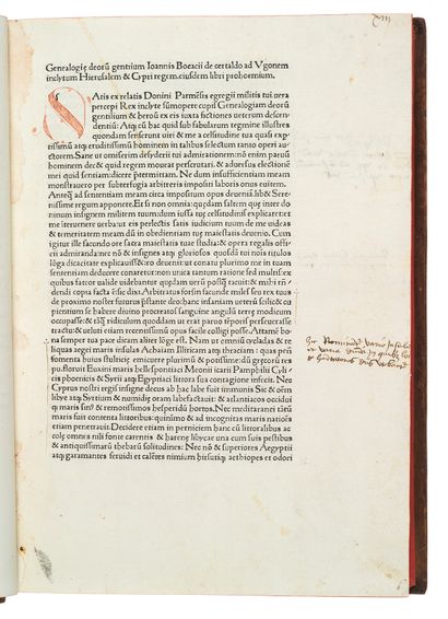 BOCCACCIO (Giovanni) (1313-1375) 
Genealogiae Deorum gentilium [De la généalogie...