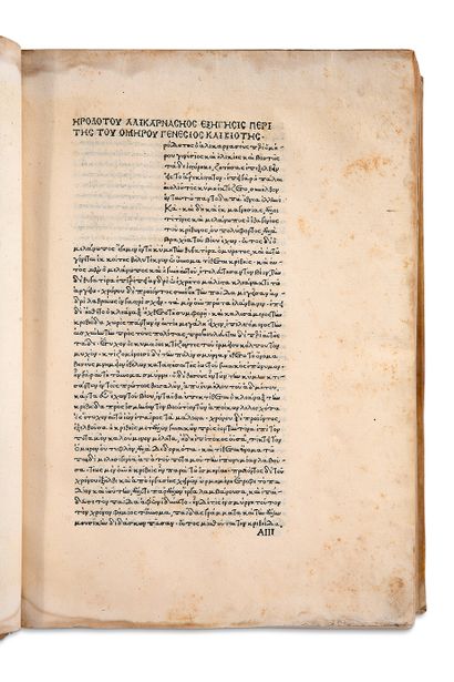 null 
Opera græca. Edited Demetrios Chalcondyle. Florence, [printer of the Vergilius,...