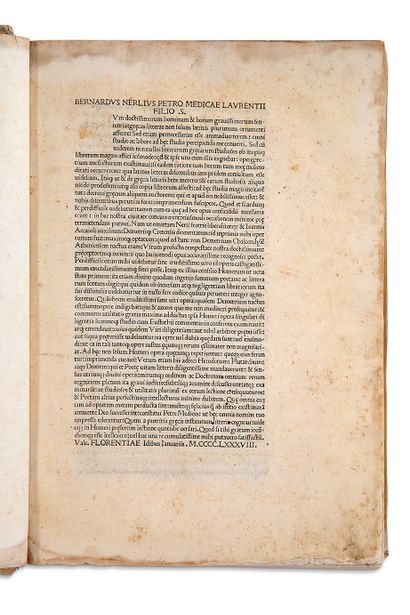 null 
Opera græca. Edité Démétrios Chalcondyle. Florence, [imprimeur du Vergilius,...