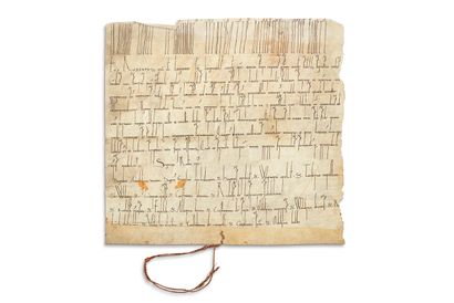 ROBERT DE BOURGOGNE 
Charte en latin sur parchemin rédigée durant le règne de Robert...