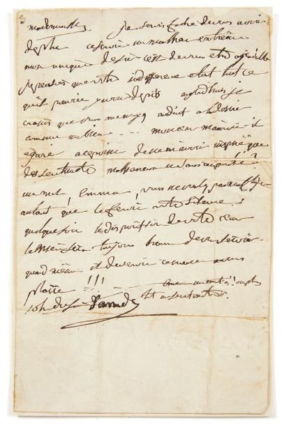 NAPOLÉON IER 拿破仑一世 (1769-1821) * Lettre autographe, [Valence 1785 ?] «10 h. du soir...