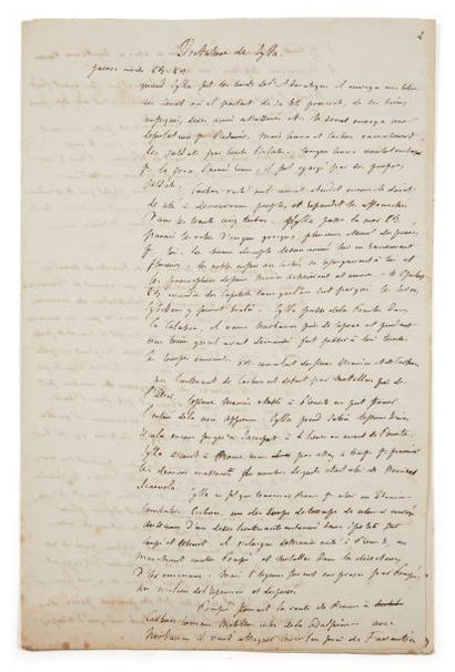 FLAUBERT GUSTAVE 古斯塔夫·福楼拜 (1821-1880) MANUSCRIT autographe, Dictature de Sylla; 6...