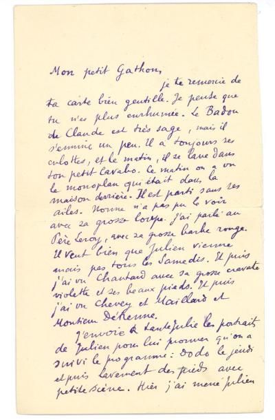 VALÉRY PAUL 保罗·瓦勒里 (1871-1945) CORRESPONDANCE à sa fille Agathe, 1906-1945; 164 lettres...