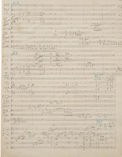 WAGNER RICHARD 瓦格纳·理查德 (1813-1883) MANUSCRIT MUSICAL autographe, Violoncello.
Columbus,...