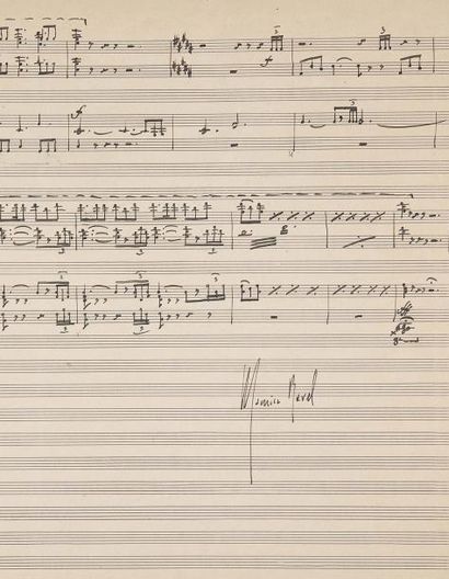 RAVEL MAURICE 莫里斯·拉威尔 (1875-1937) * MANUSCRIT MUSICAL autographe signé, Fanfare,...