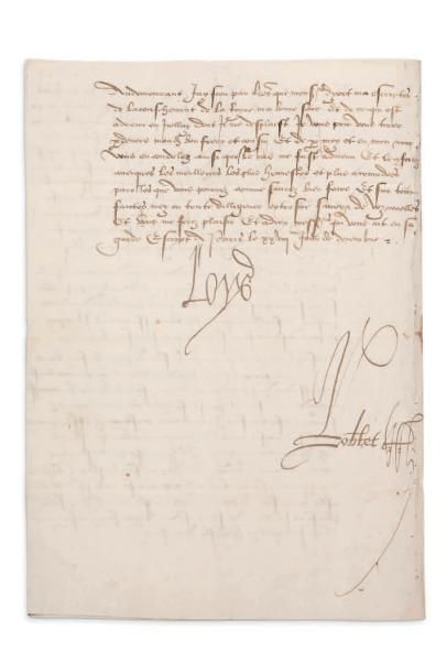 null LOUIS XII (1462-1515) 9 lettres signées «Loys», décembre 1513-septembre 1514,...