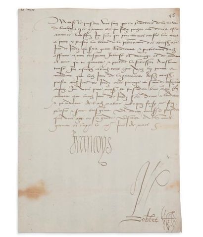 françois ier (1494-1547) 14 lettres signées «Francoys», Magny et Saint-Germainen-
Laye...