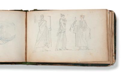 FRAGONARD THÉOPHILE (PARIS 1806 -NEUILLY-SUR-SEINE 1876) Carnet d’environs 57 pages :...
