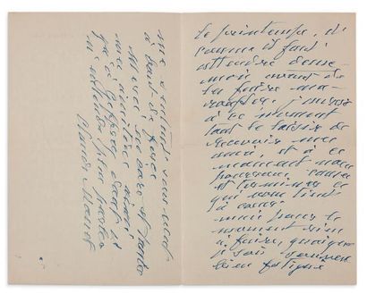 MONET CLAUDE (1840 - 1926) L.A.S., Giverny 17 novembre 1925, à un ami; 3 pages in-8...