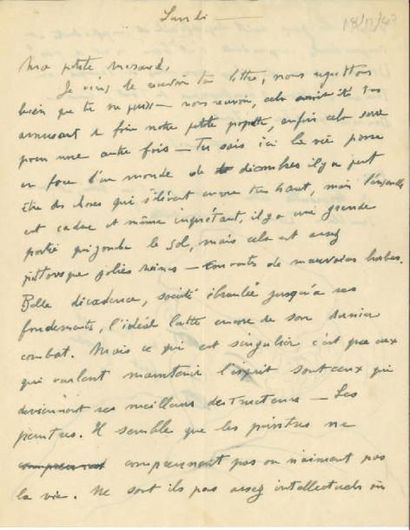 PICABIA Francis (1879 - 1953) Dessin original et lettre autographe signée à Méraud...