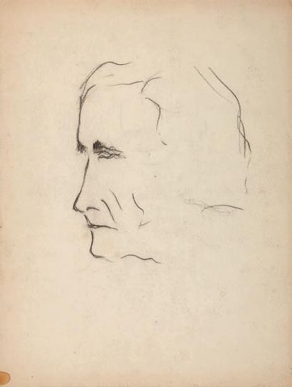 PREVEL JACQUES (1915 - 1951) Portrait d'Antonin ARTAUD, dessin original, circa 1948...