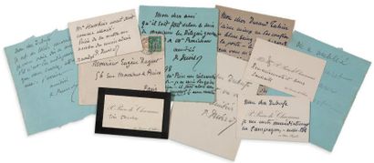 PUVIS DE CHAVANNES PIERRE (1824 - 1898) + 4 L.A.S., 1 L.A. et 4 cartes de visite...