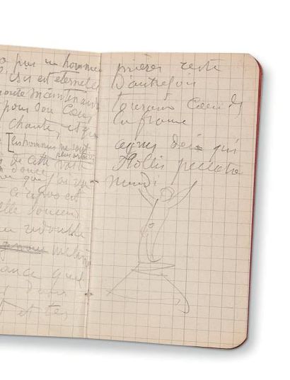 RODIN Auguste (1840 - 1917) CARNET autographe avec notes et dessins, [1905 ?]; carnet...
