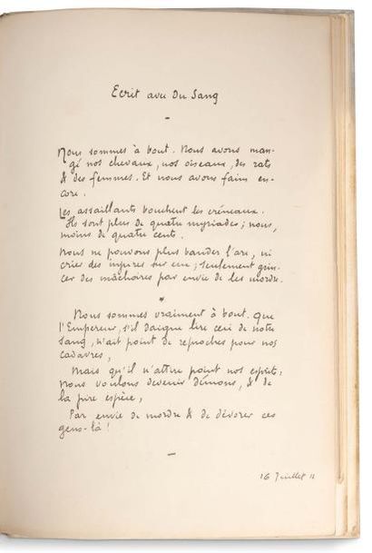SEGALEN VICTOR (1878- 1919) 
Stèles, manuscrit autographe, 1910-1911, 66 pages sur...
