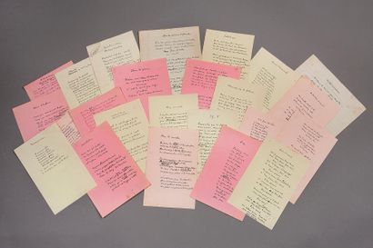 SOUPAULT PHILIPPE (1897- 1990) 
Chansons, Ensemble de 32 poèmes autographes.
30 poèmes...