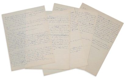GENET JEAN (1910- 1986) 
Le Funambule, manuscrit autographe, [1957]; 5 feuillets...