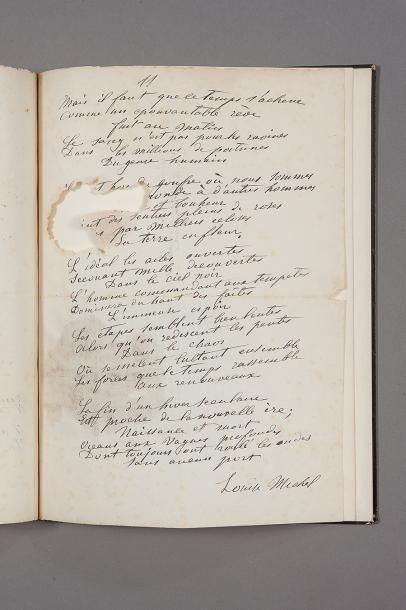 MICHEL LOUISE (1830- 1905) 
L.A.S. et 2 poèmes autographes signés, Londres décembre...