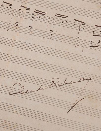 DEBUSSY Claude (1862-1918) MANUSCRIT MUSICAL autographe signé, Marche des Anciens...