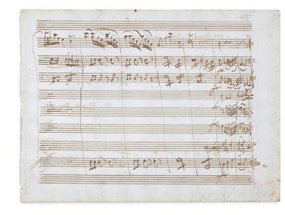 MOZART WOLFGANG AMADEUS (1756-1791) MANUSCRIT MUSICAL autographe pour la Sérénade...