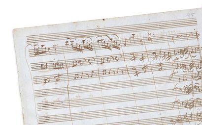 MOZART WOLFGANG AMADEUS (1756-1791) MANUSCRIT MUSICAL autographe pour la Sérénade...