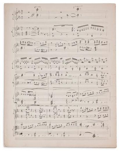 RAVEL Maurice (1875-1937) MANUSCRIT MUSICAL autographe, [La Nuit], (1902); 8 pages...