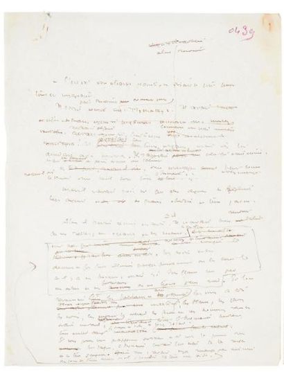 Antoine DE SAINT EXUPERY (1900-1944) Brouillon du Petit Prince: manuscrit autographe,...