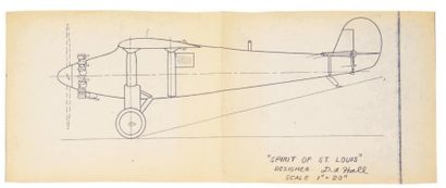 CHARLES AUGUSTUS LINDBERGH (1902-1974) Ensemble d'archives techniques et de cartes...