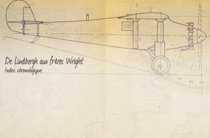 CHARLES AUGUSTUS LINDBERGH (1902-1974) Ensemble d'archives techniques et de cartes...