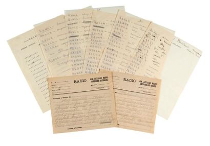 JEAN MERMOZ (1901-1936) Télégramme à Marcel Bouilloux-
Lafont: manuscrit et brouillon...