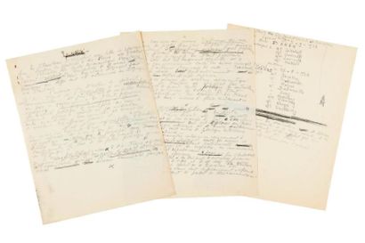 JEAN MERMOZ (1901-1936) «Neutralité...»: manuscrit autographe, raturé et corrigé.
[Septembre...