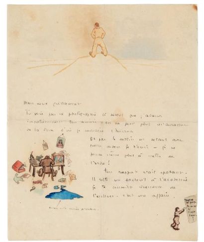 Antoine DE SAINT EXUPERY (1900-1944) Lettre autographe signée à Henry Guillaumet,...