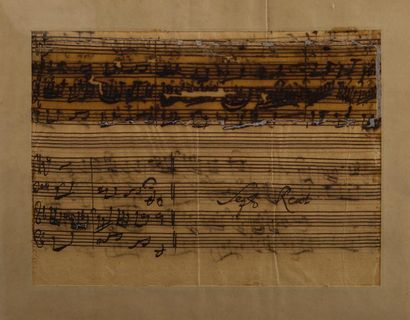 null BACH Johann Sebastian (1685-1750).
MANUSCRIT MUSICAL autographe, fragment de...