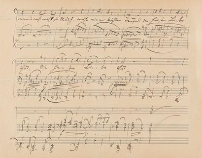 null BRAHMS Johannes (1833-1897).
MANUSCRIT MUSICAL autographe, Salamander, [1888] ;...
