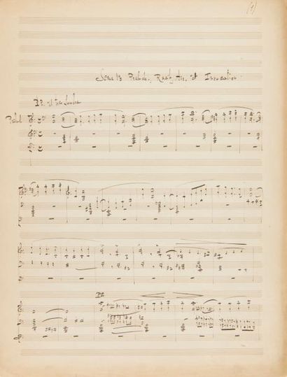 null DEBUSSY Claude (1862-1918).
MANUSCRIT MUSICAL autographe signé, Le Gladiateur,...